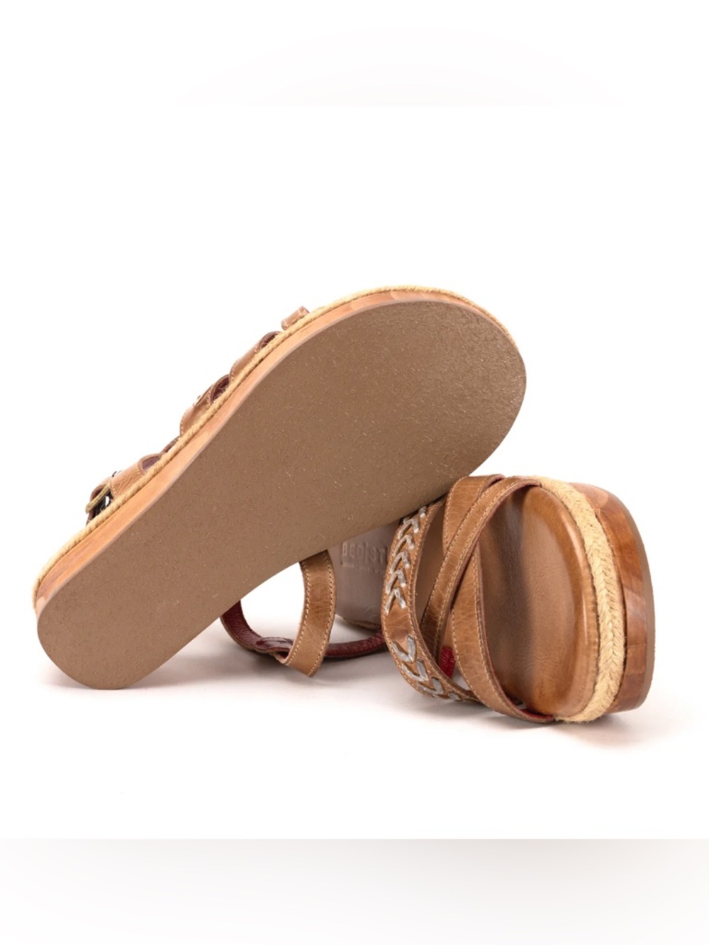 Bed Stu Necessary Platform Sandal in Tan Rustic Leather NEW - Picture 7 of 11